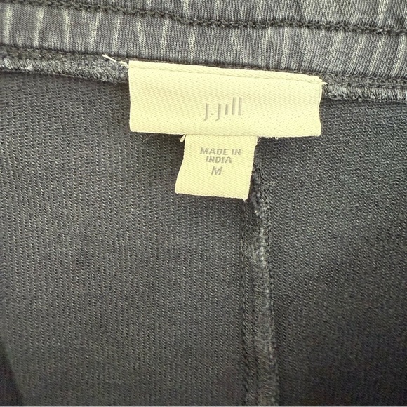 J. Jill Knit Jogger Pants Size Medium Navy Floral Embroidered Drawstring Sweats - Picture 4 of 11